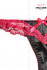 Dámská tanga Saten Bow - černo-růžová